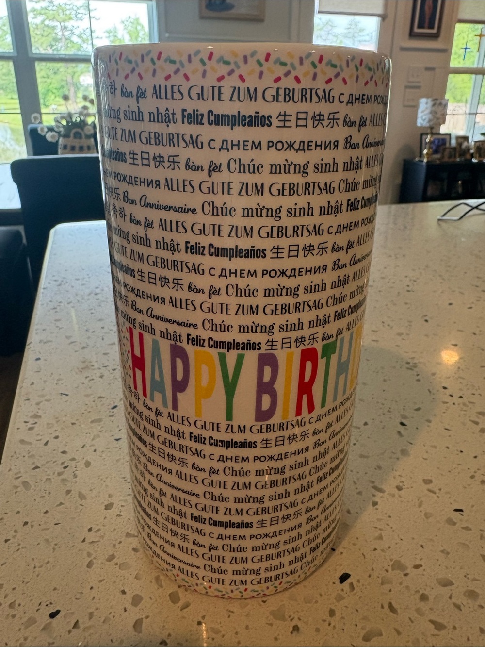 Happy Birthday in Every Language Vase